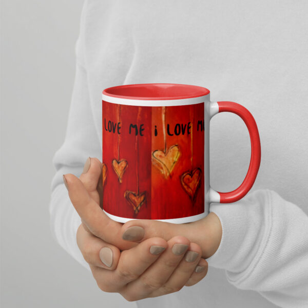 I love Me Art Mug with Color Inside - Image 3