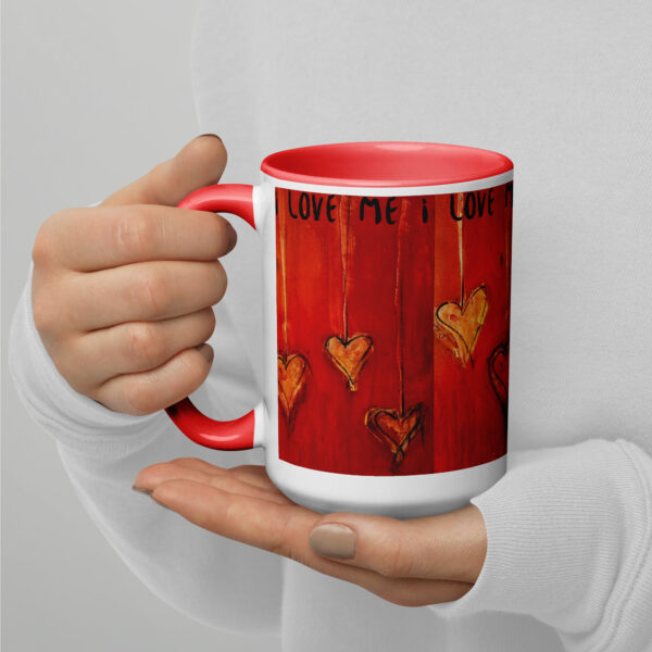 I love Me Art Mug with Color Inside