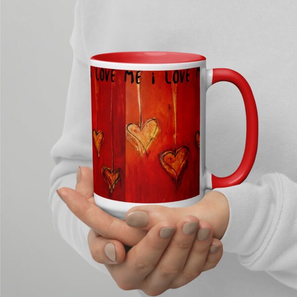 I love Me Art Mug with Color Inside - Image 4